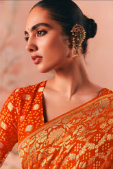 Kimora Sindhuri Premium Bindiya Bandhani Georgette Saree with Blouse SA-490